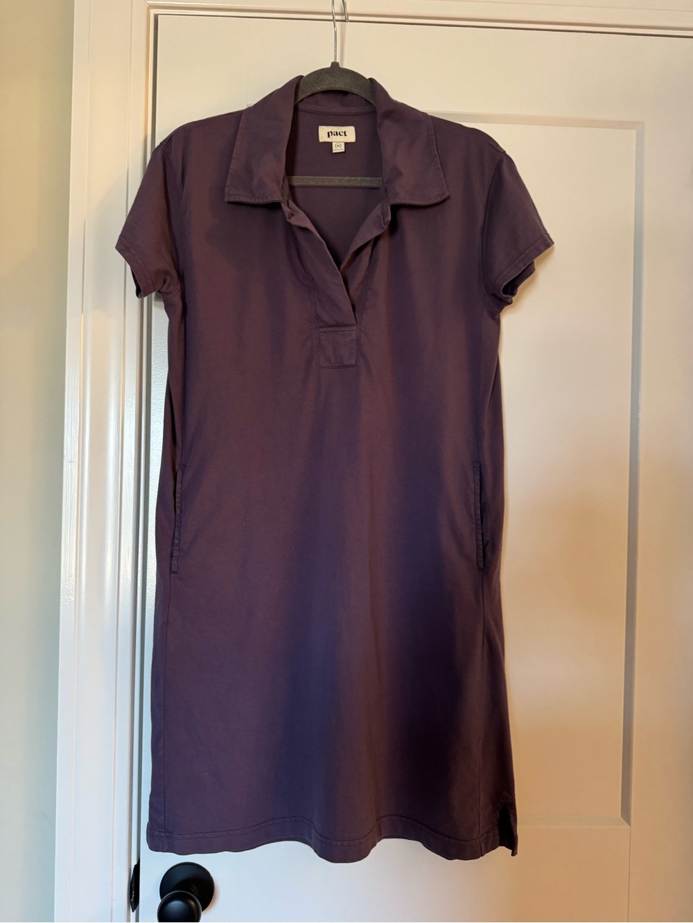 Pact Deep Purple Polo Dress 100% Cotton